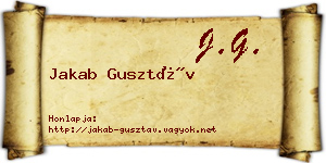 Jakab Gusztáv névjegykártya